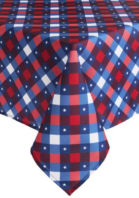 Town & Country Living Patriotic Plaid Patriotic Tablecloth, Blue