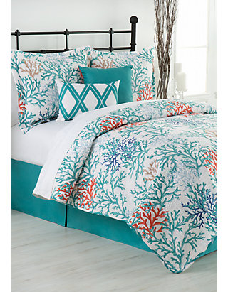 Home Accents Coral Reef Twin Reversible Bed In A Bag Quilt Belk