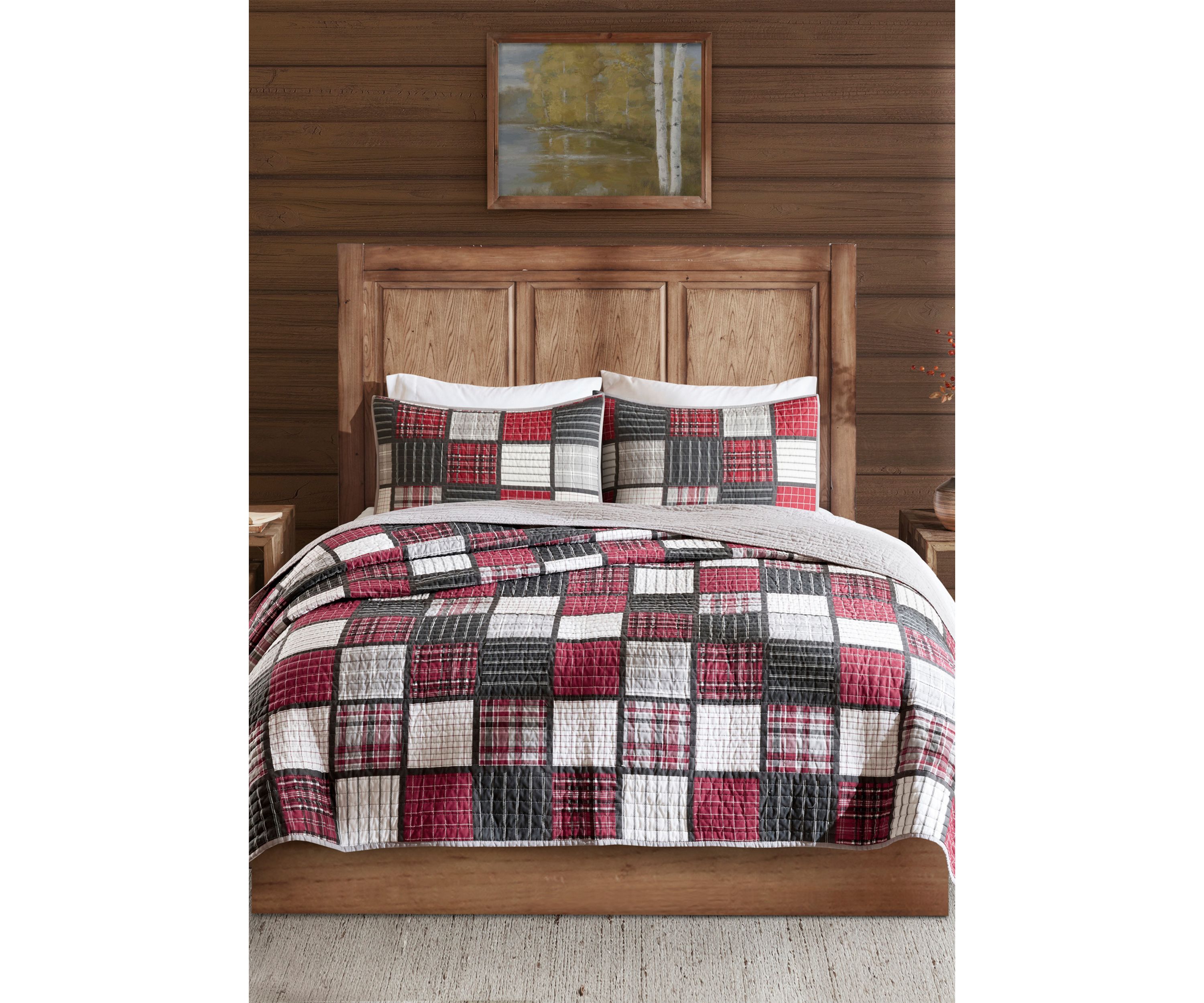 Tulsa Oversized Plaid Print Cotton Quilt Set