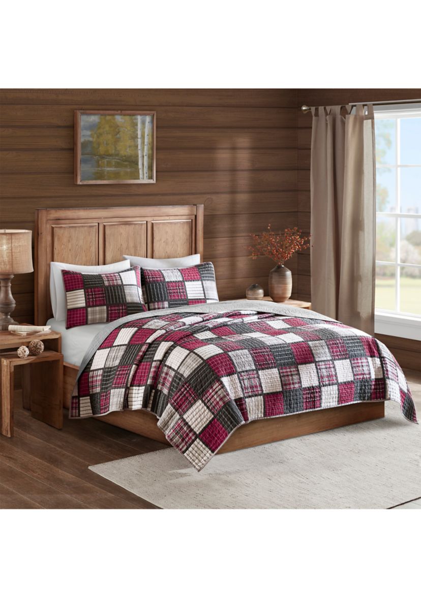 Tulsa Oversized Plaid Print Cotton Quilt Set