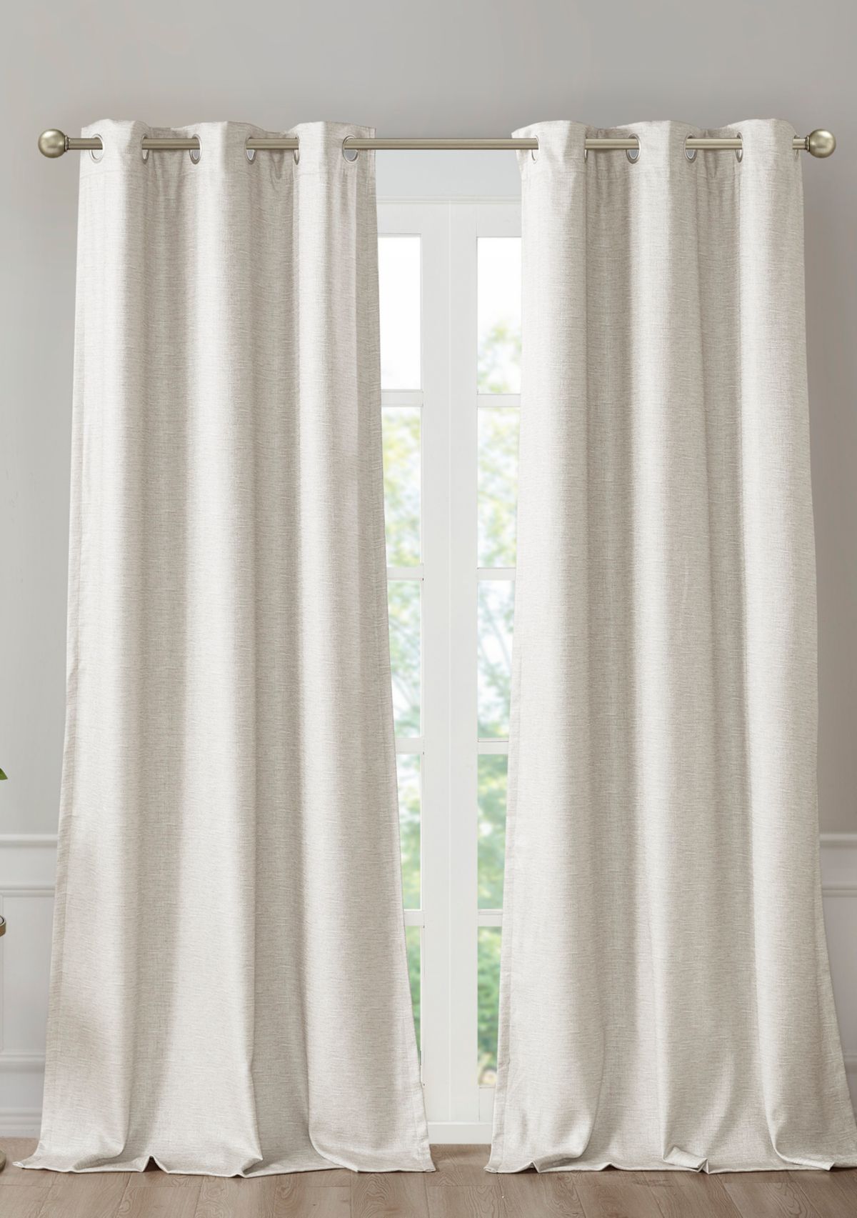Como Tonal Printed Faux Silk Total Blackout Window Panel Pair