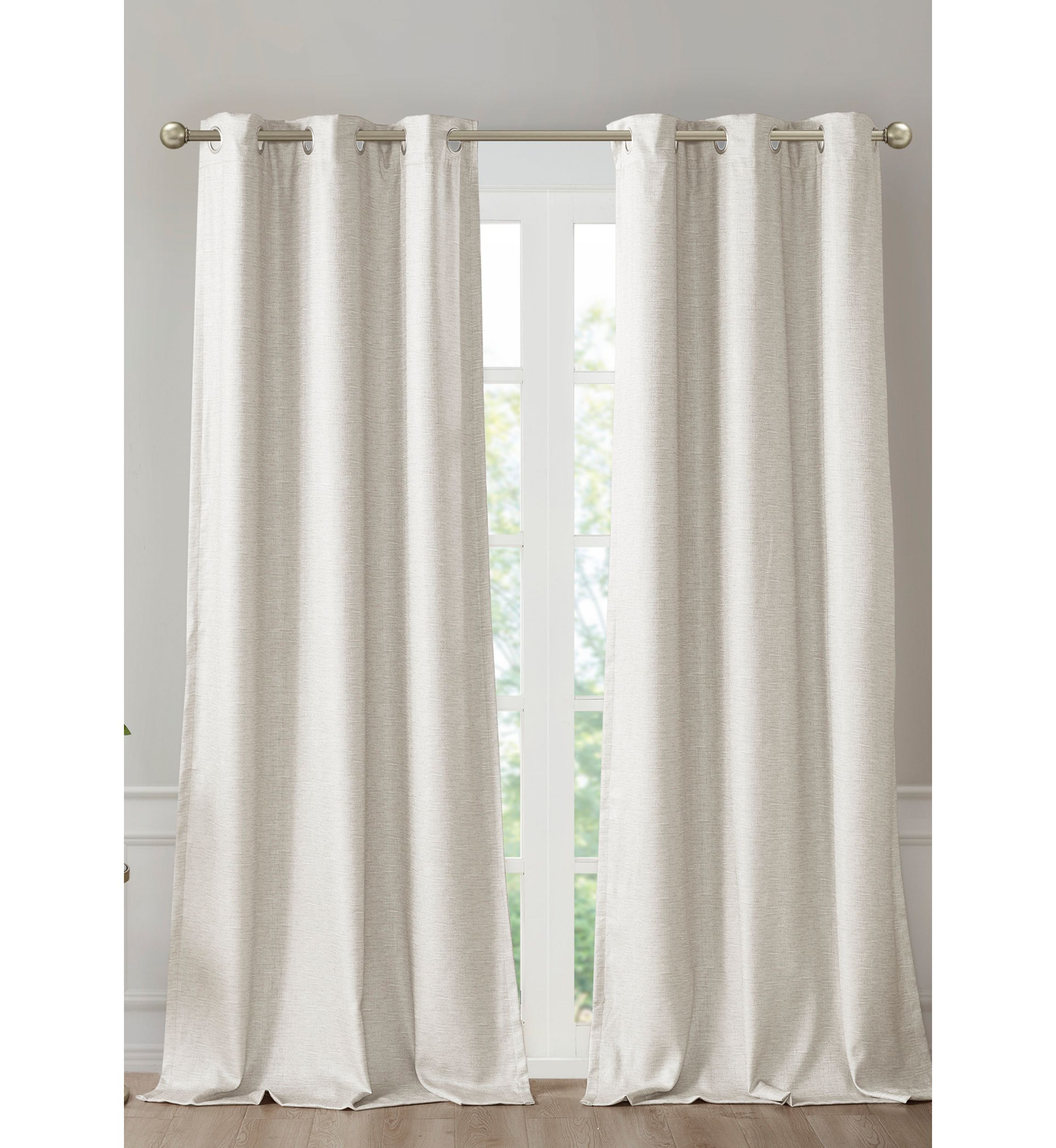Como Tonal Printed Faux Silk Total Blackout Window Panel Pair