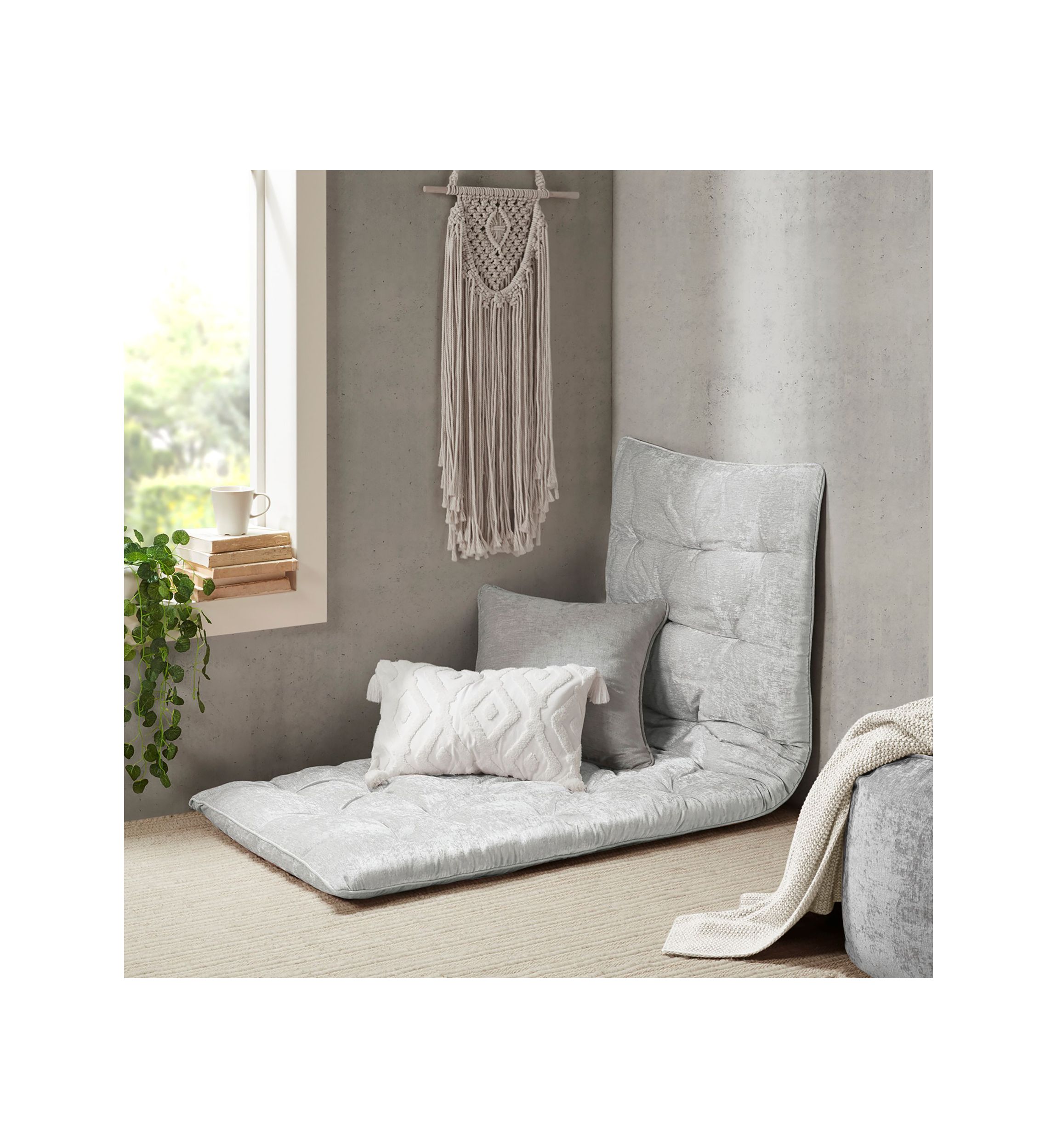 Edelia Poly Chenille Lounge Floor Pillow Cushion