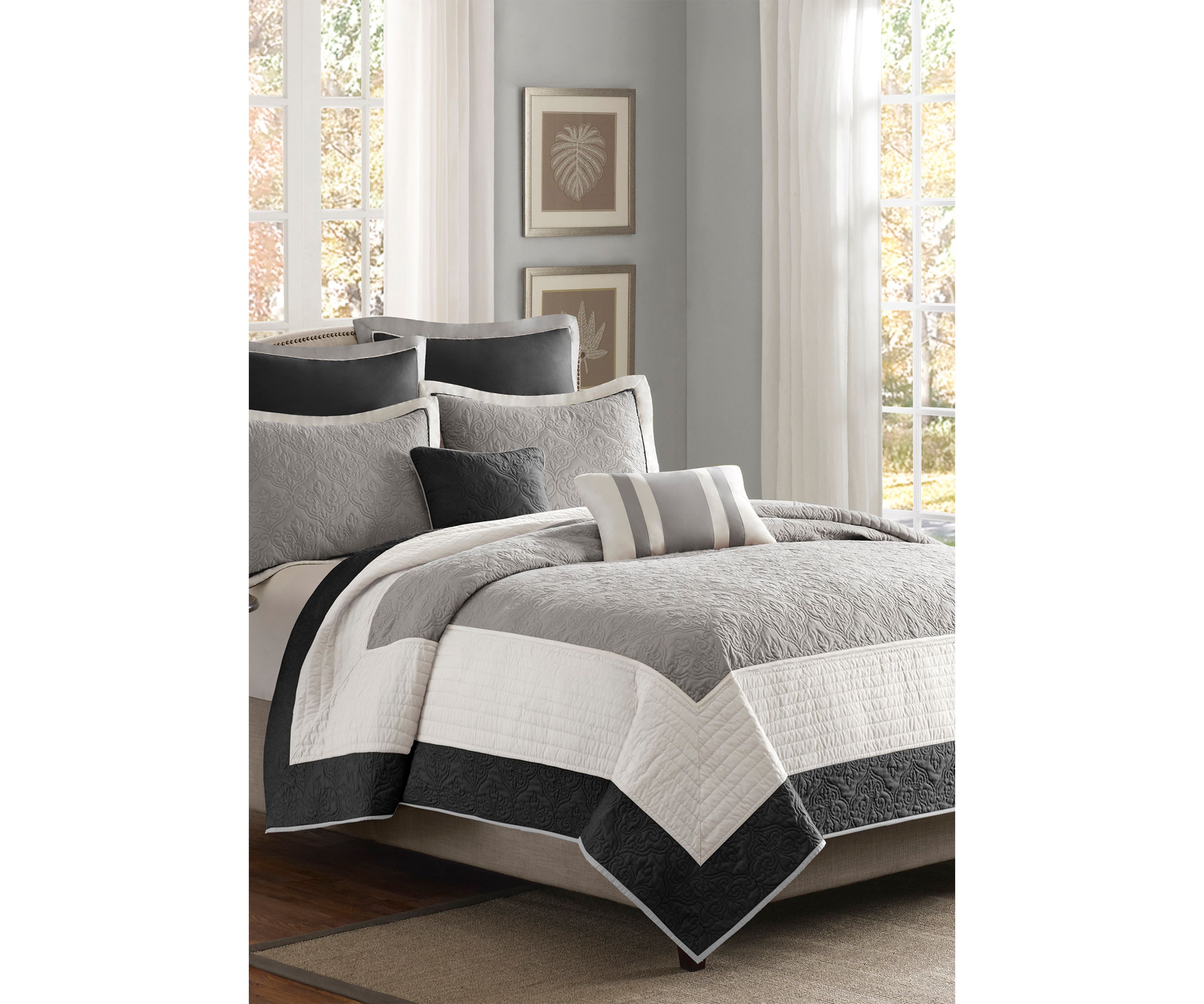 Attingham 7 Piece Black Coverlet Set