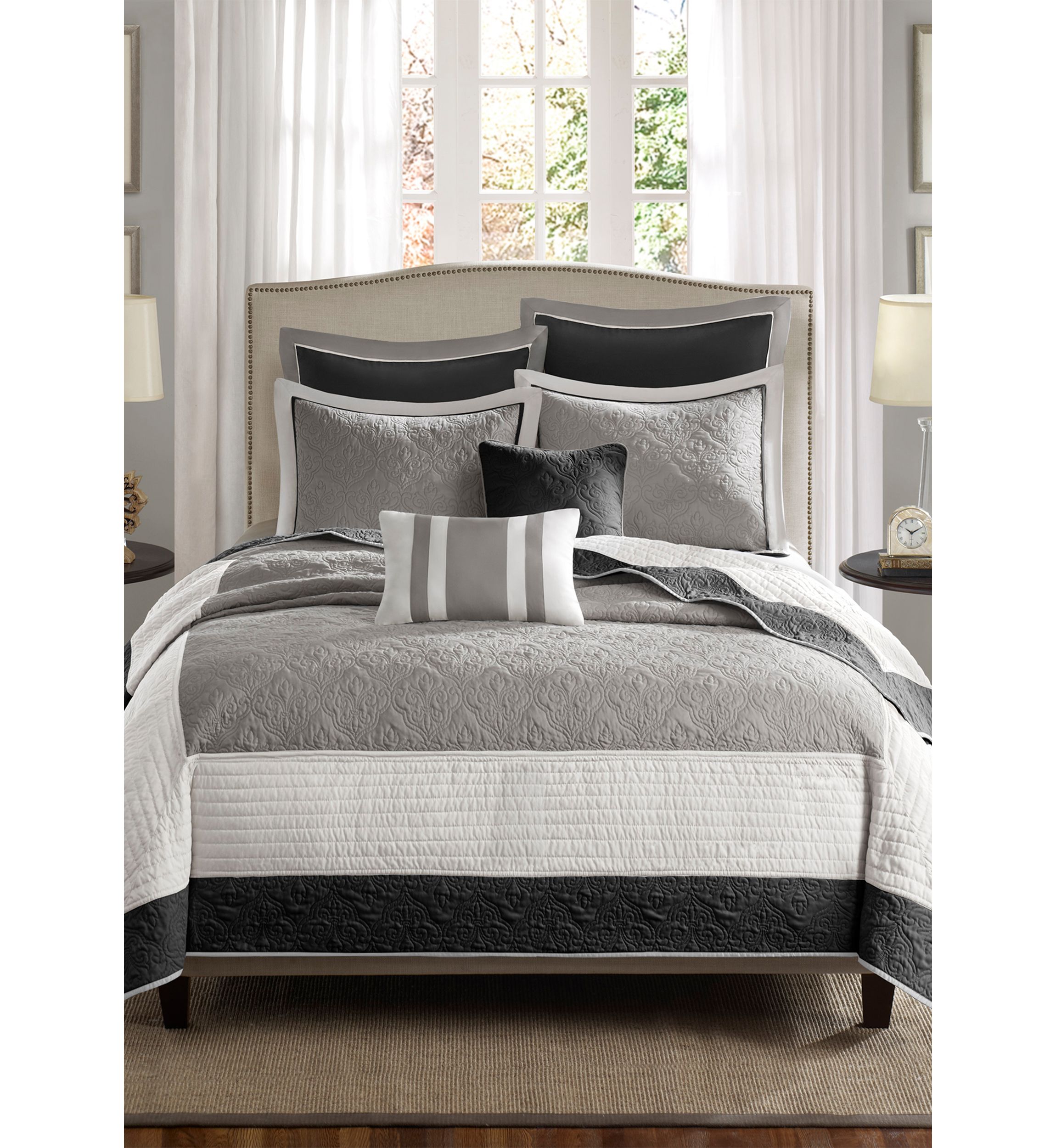 Attingham 7 Piece Black Coverlet Set