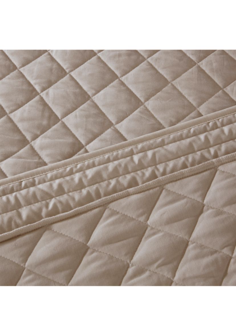 Breanna 4-Piece Tailored Bedspread Set Khaki