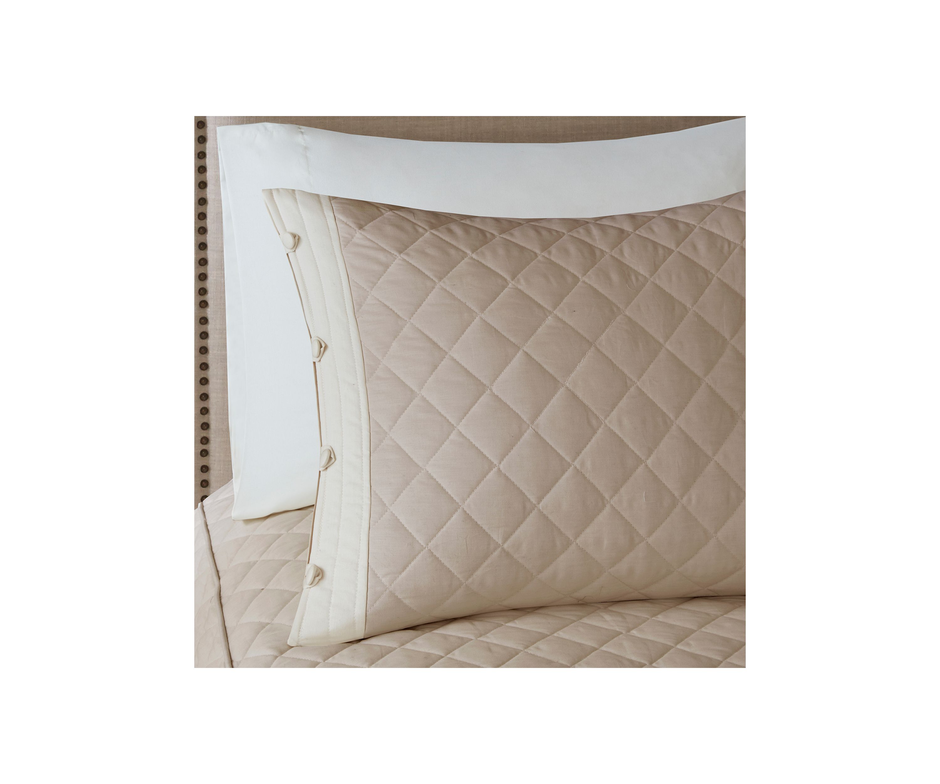 Breanna 4-Piece Tailored Bedspread Set Khaki