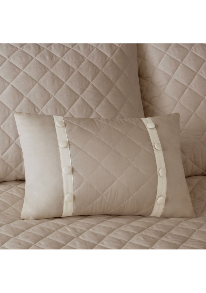 Breanna 4-Piece Tailored Bedspread Set Khaki