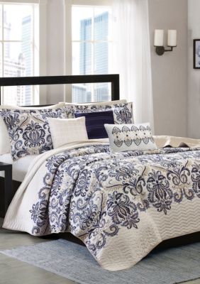 Madison Park Cali 6 Piece Quilted Coverlet Set Belk