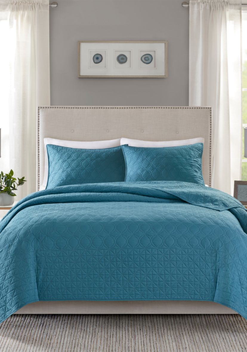 Linnette 3-Piece Teal Coverlet Set