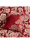 Lucy 6 Piece Cotton Twill Reversible Coverlet Red Set