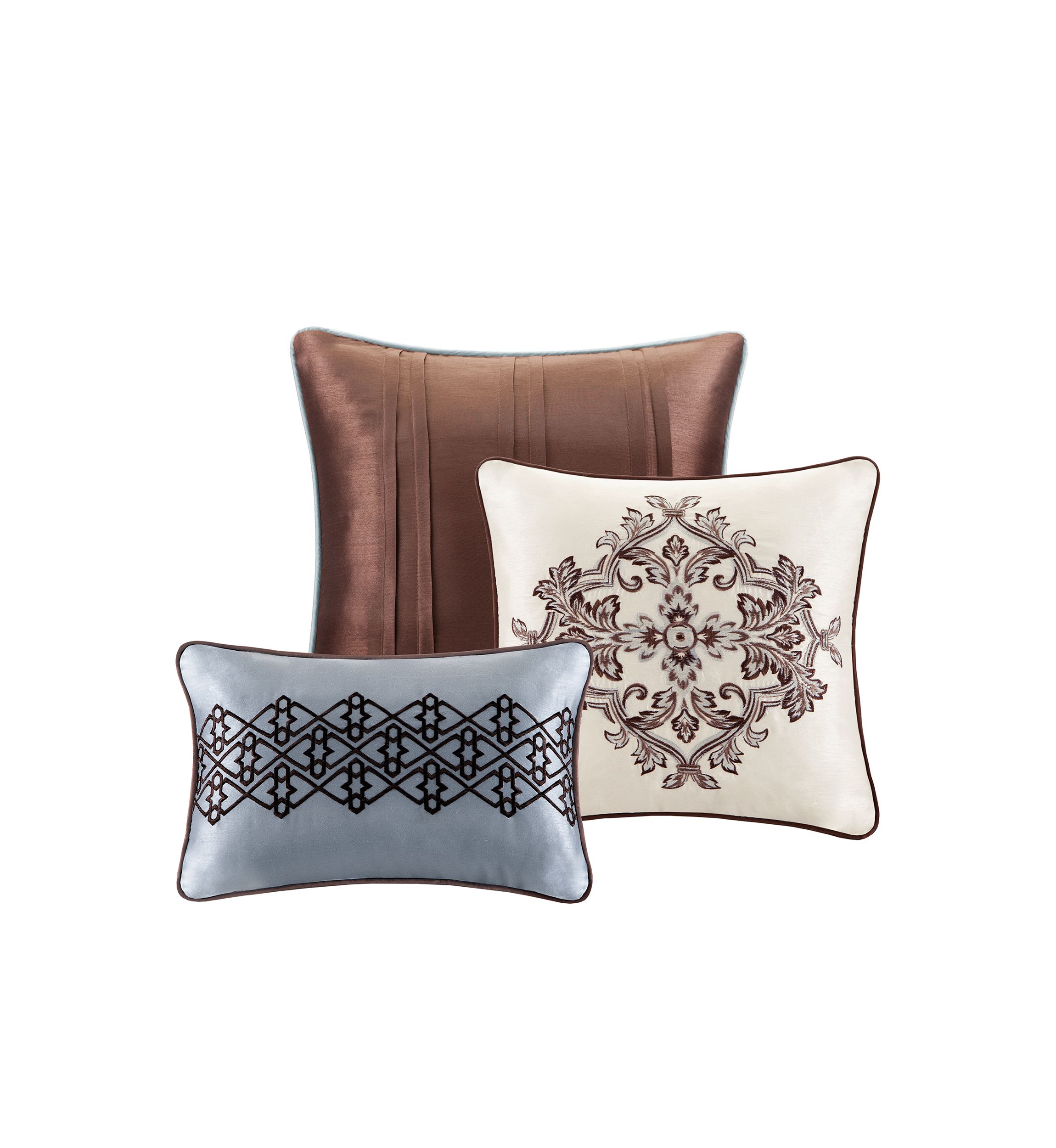 Princeton 5 Piece Jacquard Quilt Set with Throw Pillows