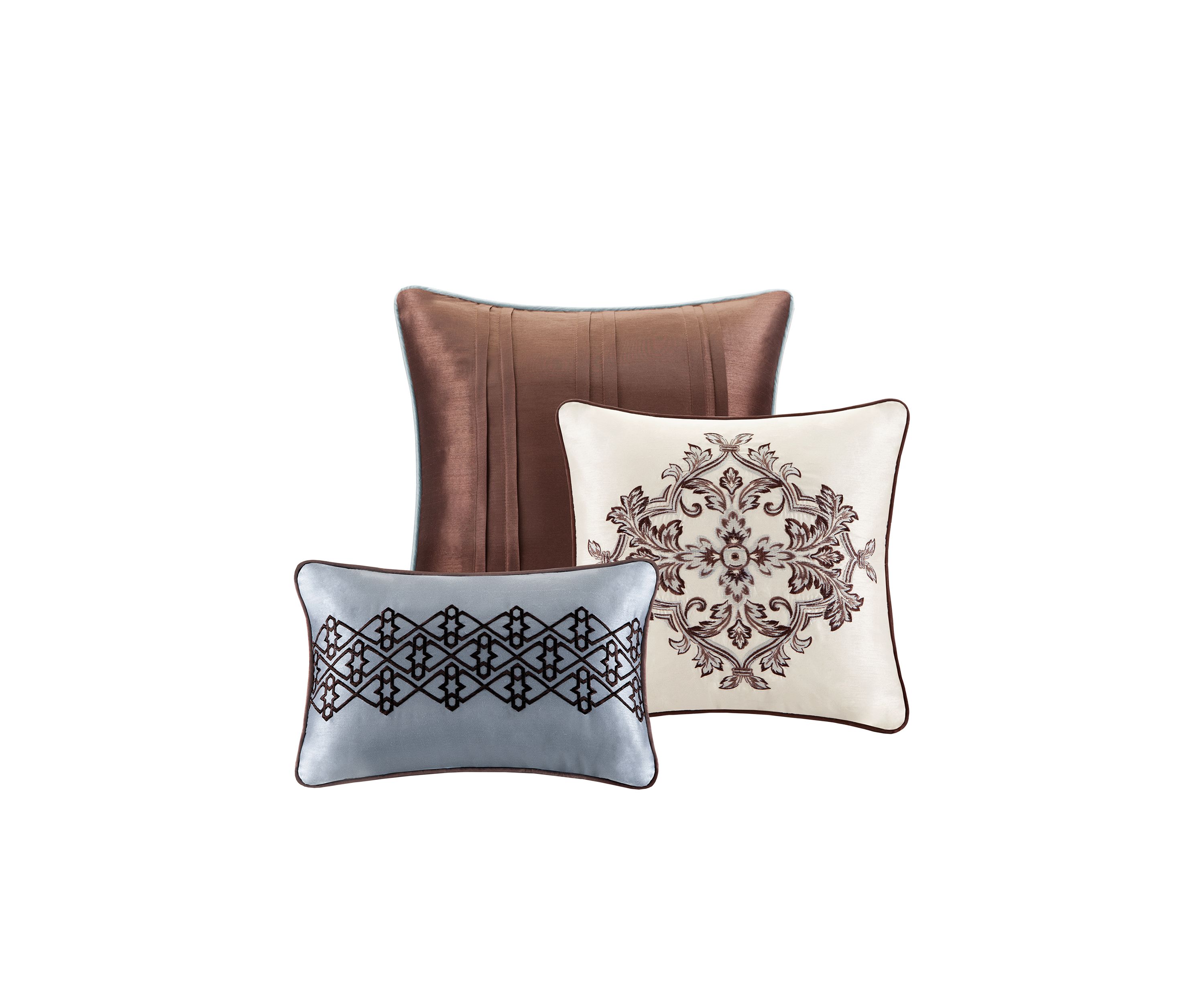 Princeton 5 Piece Jacquard Quilt Set with Throw Pillows