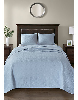 Madison Park Quebec 3 Piece Blue, Blue Queen Bedspreads
