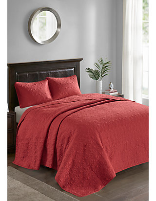 Madison Park Quebec 3 Piece Red Bedspread Set Belk