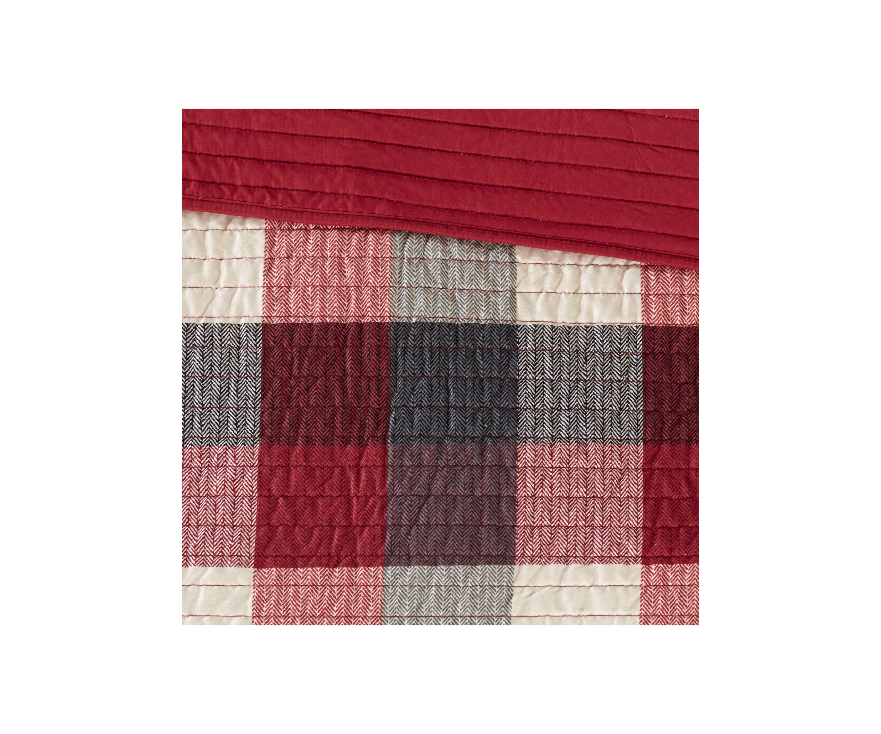 Ridge 6-Piece Herringbone Red Coverlet Set