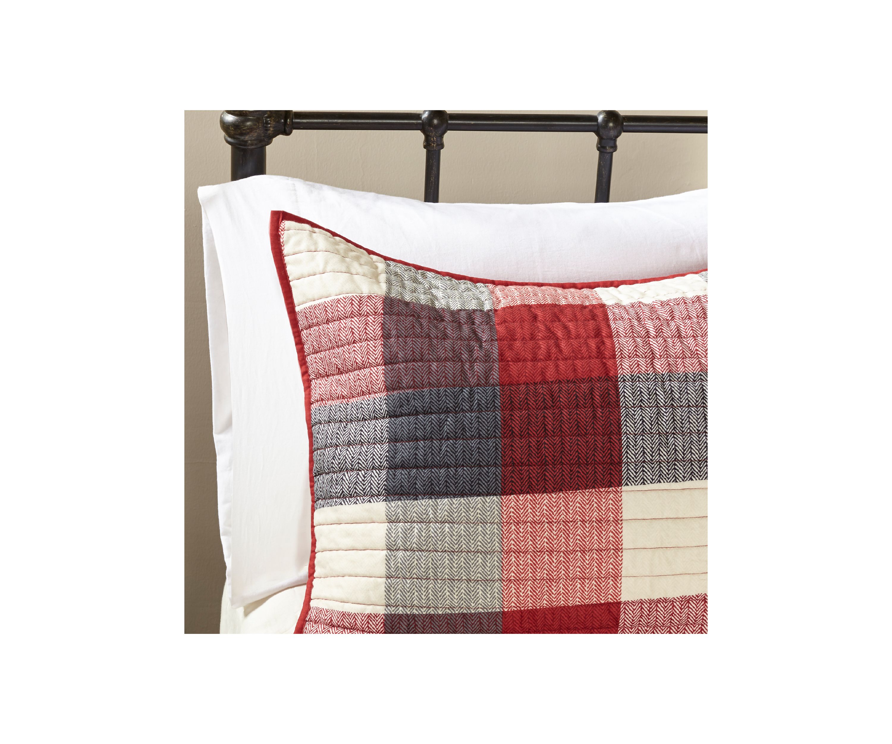 Ridge 6-Piece Herringbone Red Coverlet Set