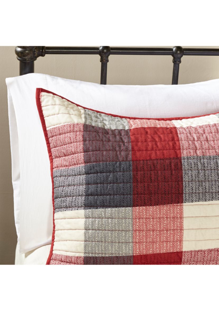 Ridge 6-Piece Herringbone Red Coverlet Set