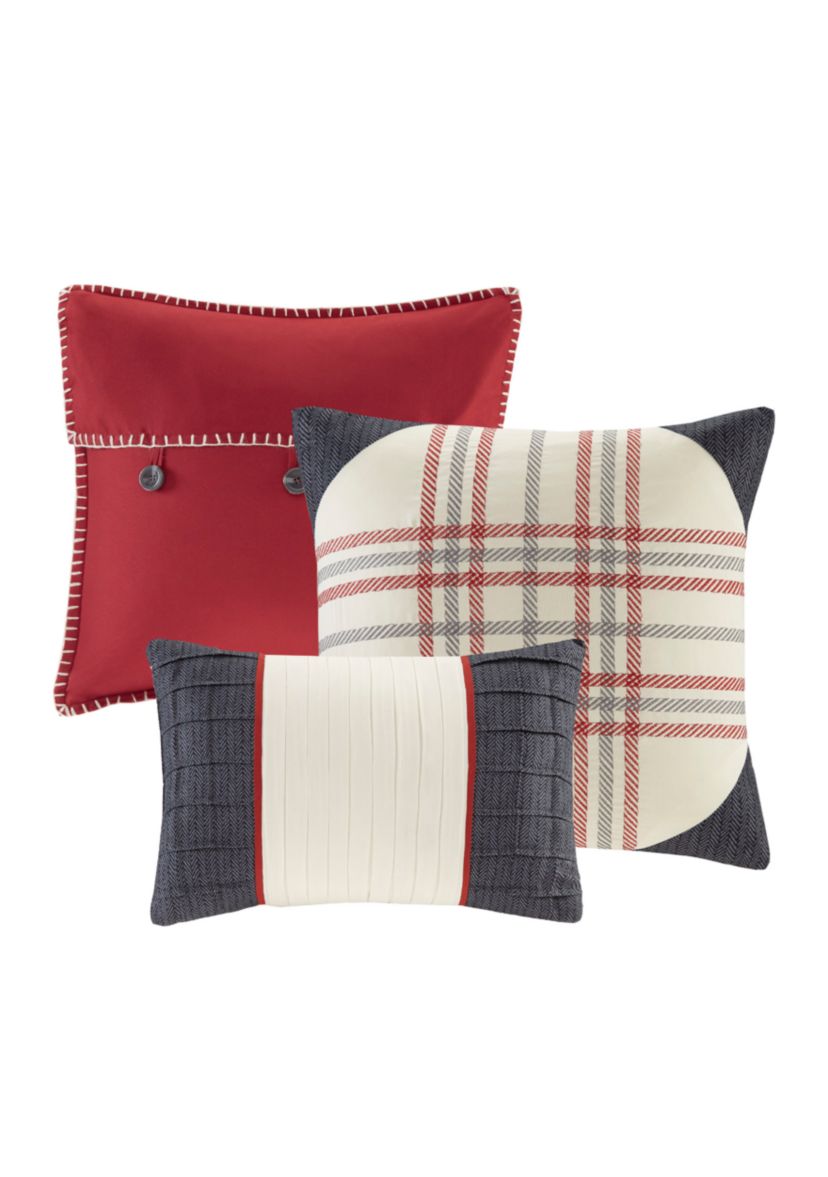 Ridge 6-Piece Herringbone Red Coverlet Set