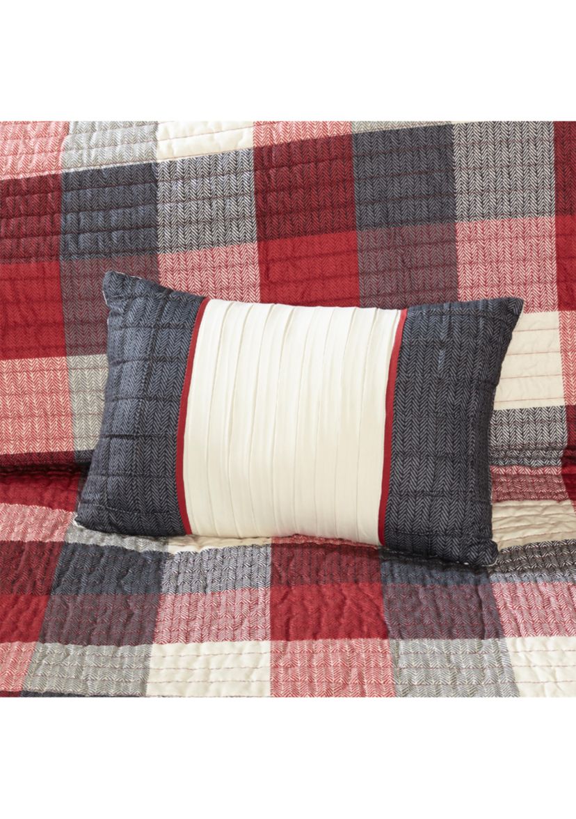 Ridge 6-Piece Herringbone Red Coverlet Set