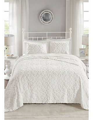 Madison Park Sabrina 3-Piece Cotton Chenille White Bedspread Set | belk