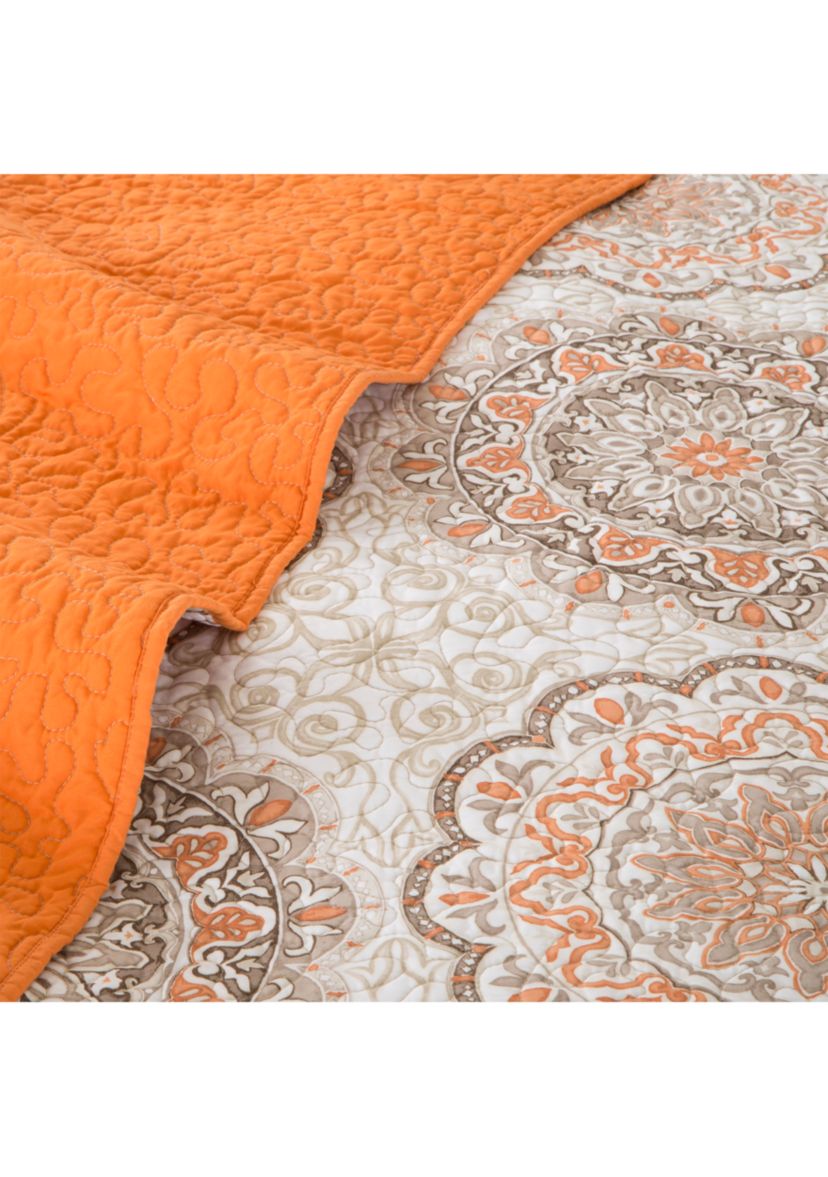Tangiers 6-Piece Orange Coverlet Set