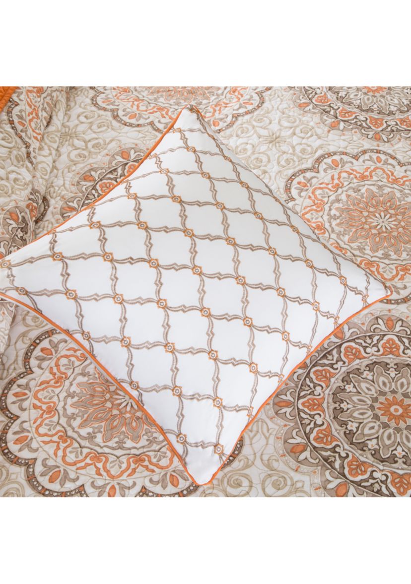 Tangiers 6-Piece Orange Coverlet Set