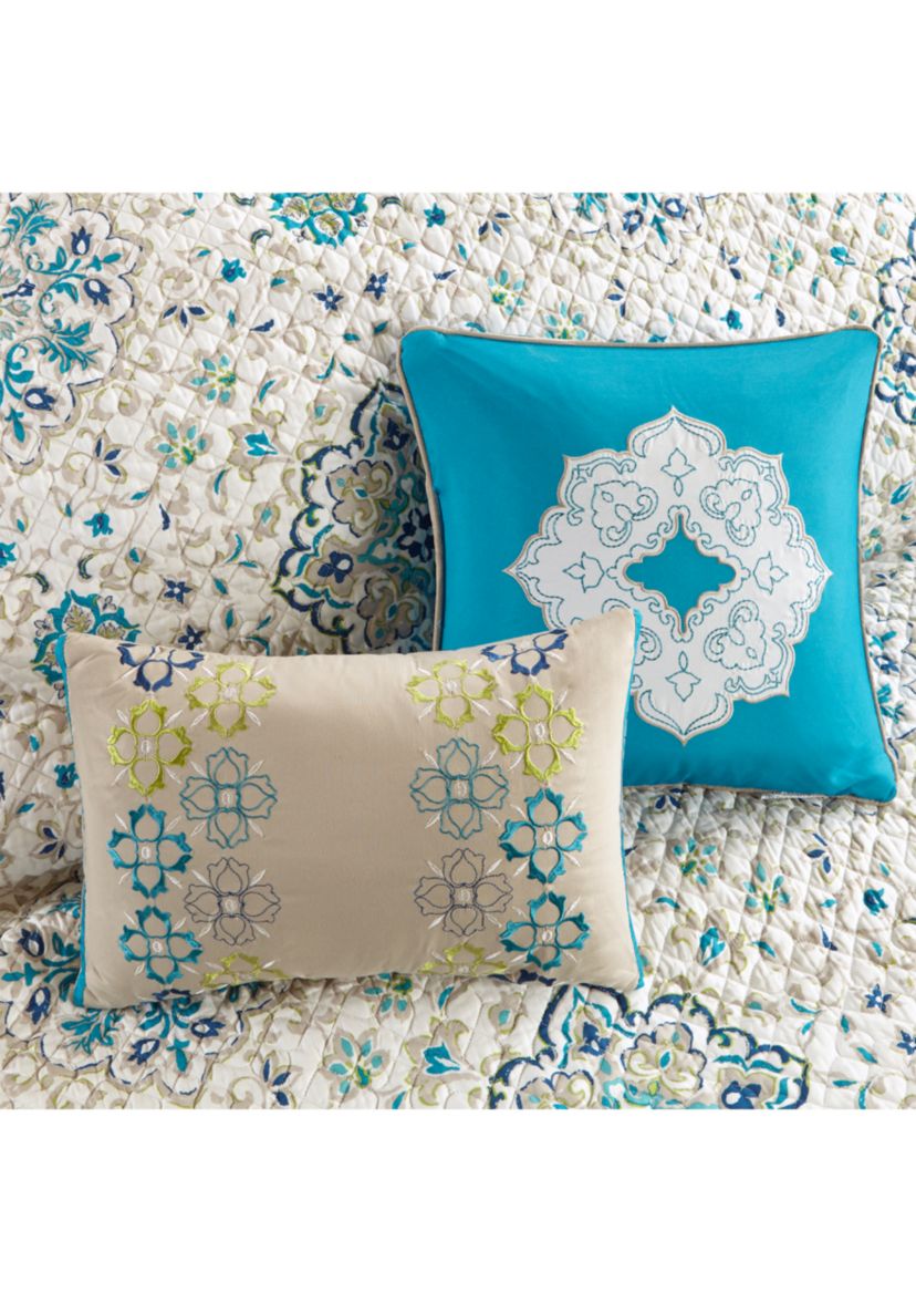 Tissa 6-Piece Teal Coverlet Set