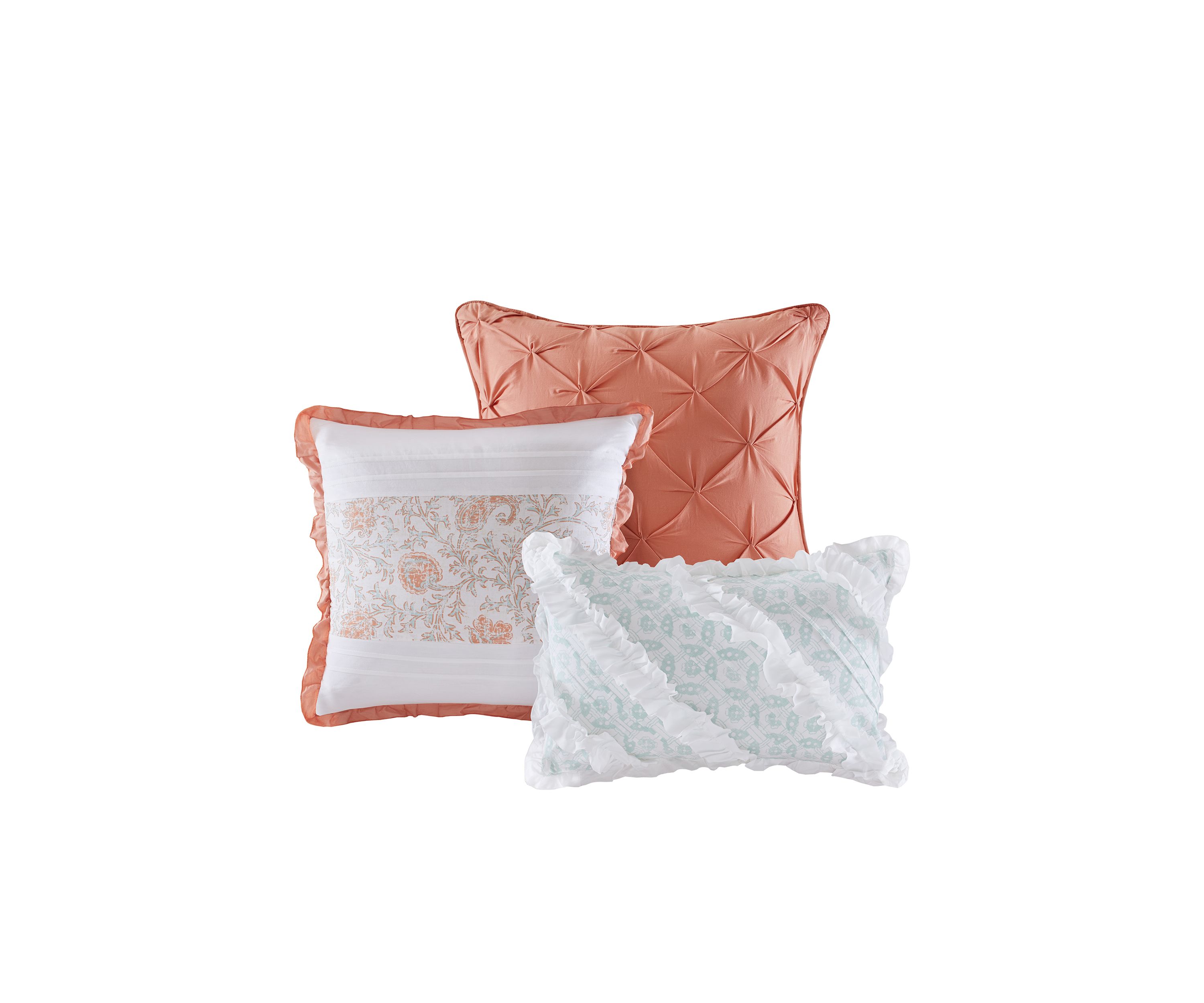 Dawn 6 Piece Cotton Percale Comforter Set with Throw Pillows