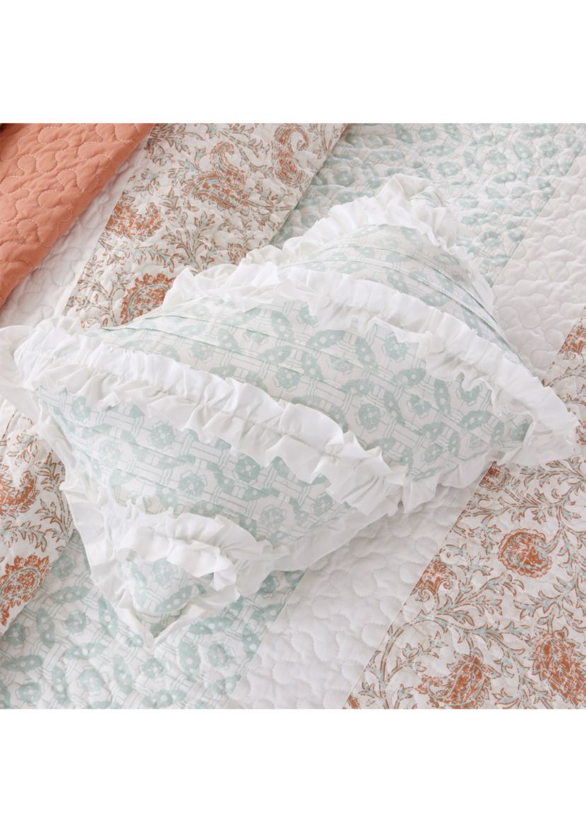 Dawn 6 Piece Cotton Percale Comforter Set with Throw Pillows