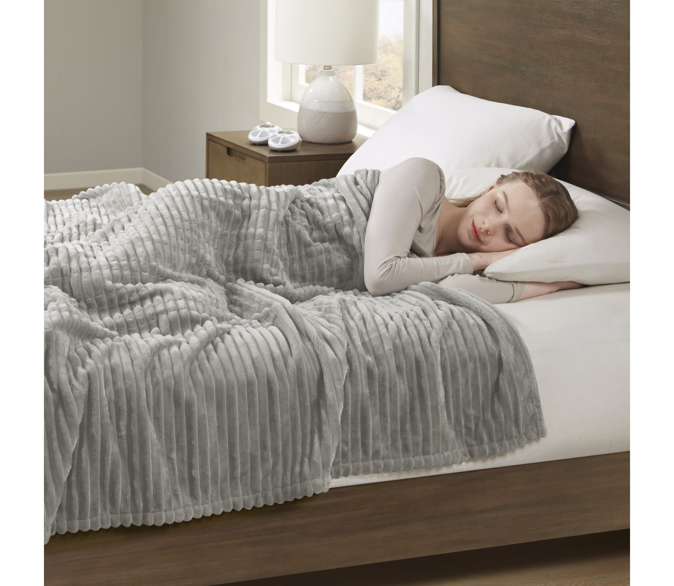 Corded Plush Heated Blanket