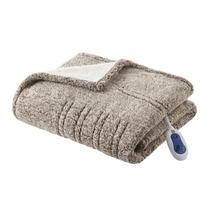 Marbled Sherpa Heated Throw
