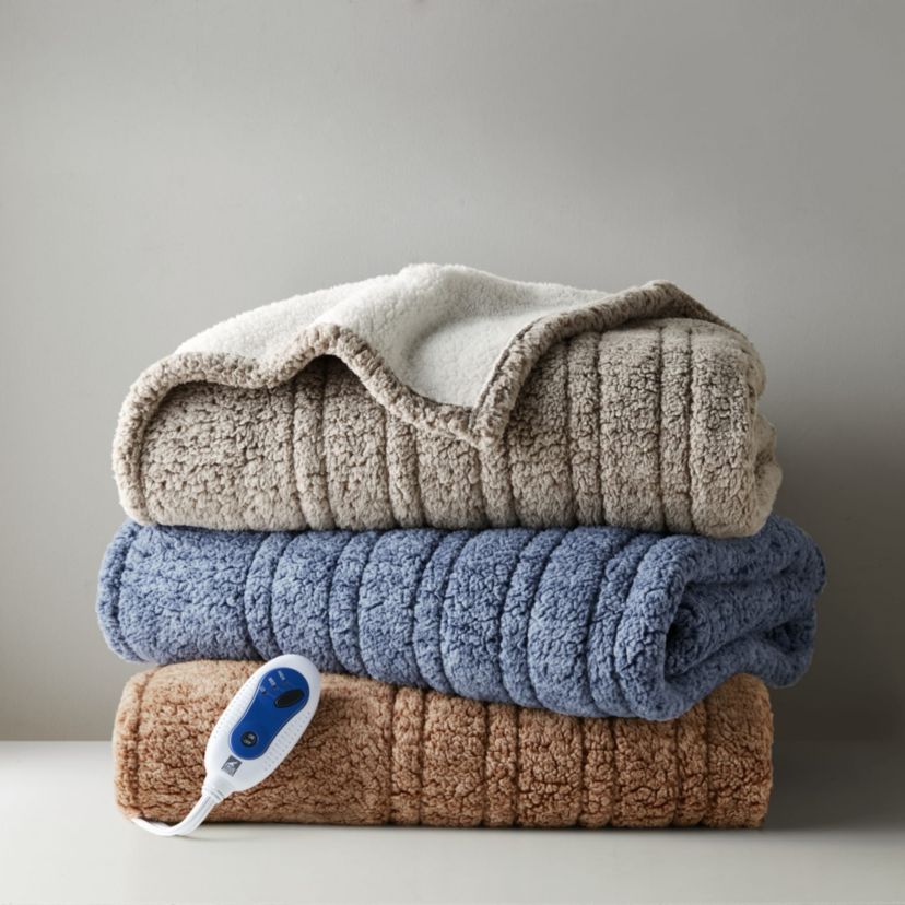 Marbled Sherpa Heated Throw