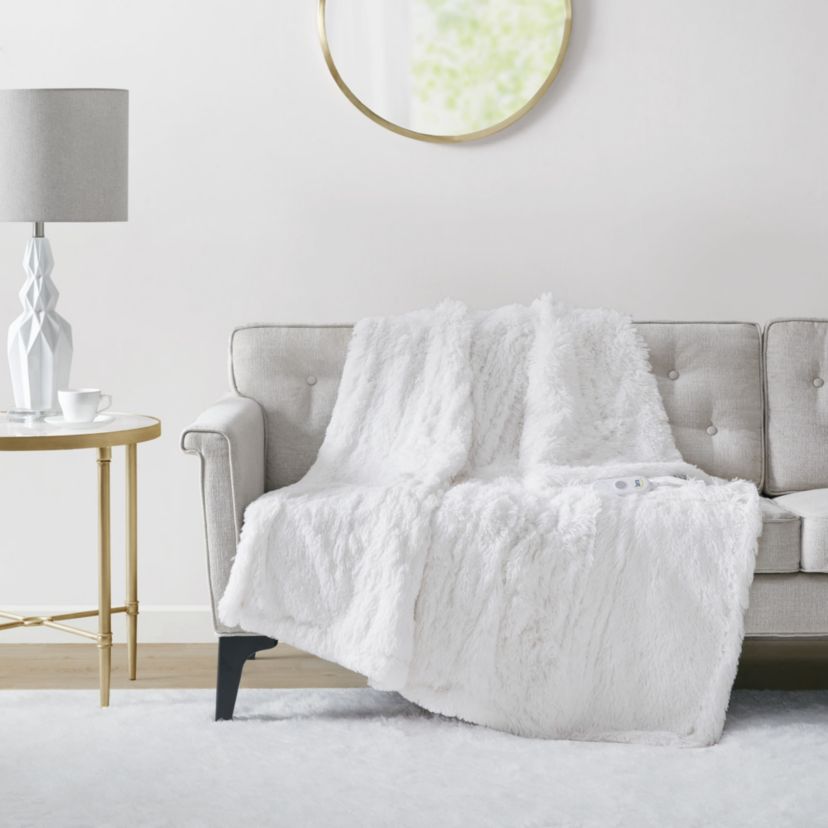Malea Heated Shaggy Faux Fur Heated Throw