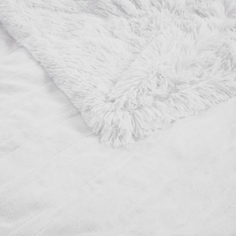 Malea Heated Shaggy Faux Fur Heated Throw