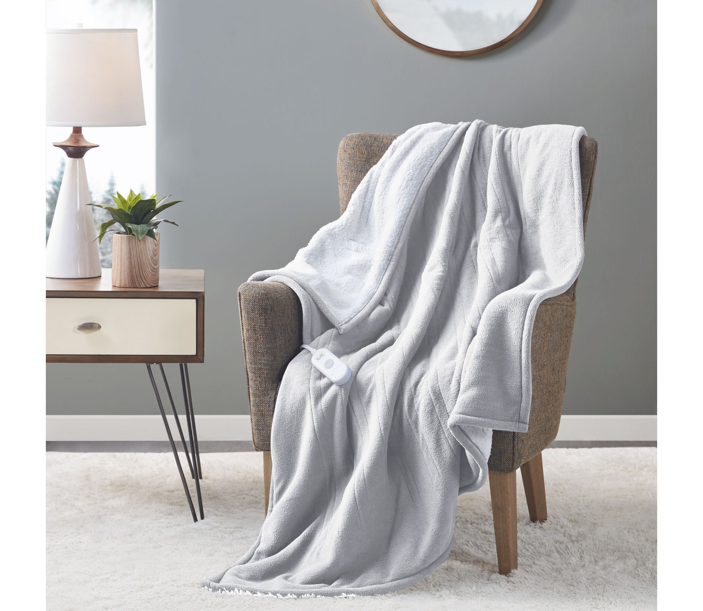 Fleece to Sherpa Heated Throw