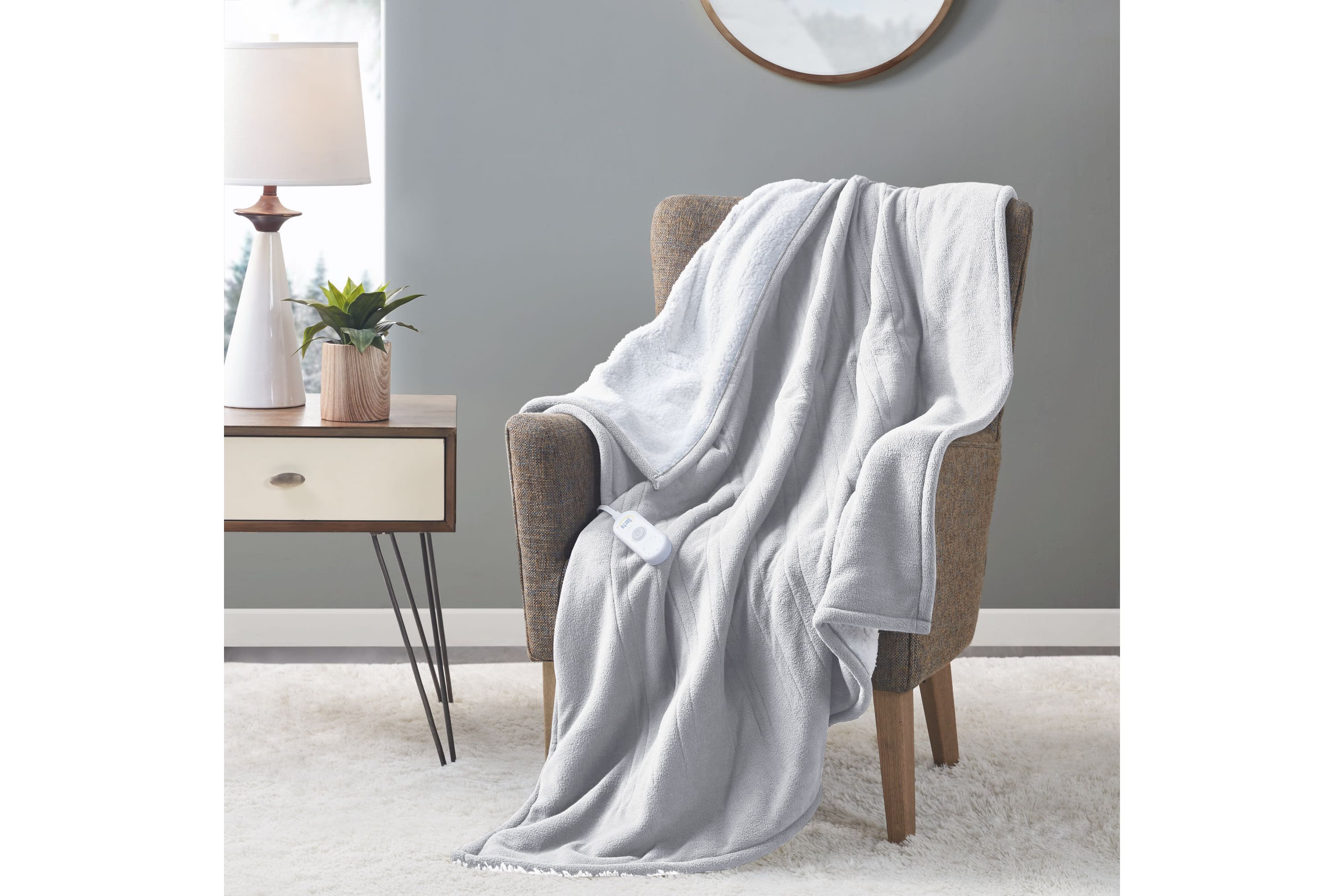 Fleece to Sherpa Heated Throw