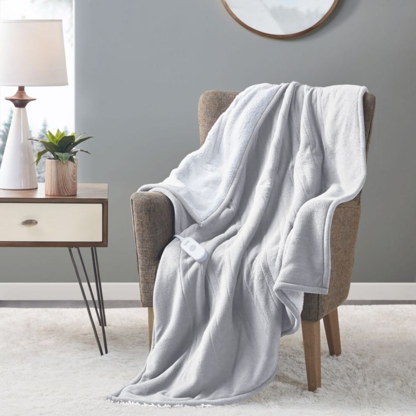 Fleece to Sherpa Heated Throw