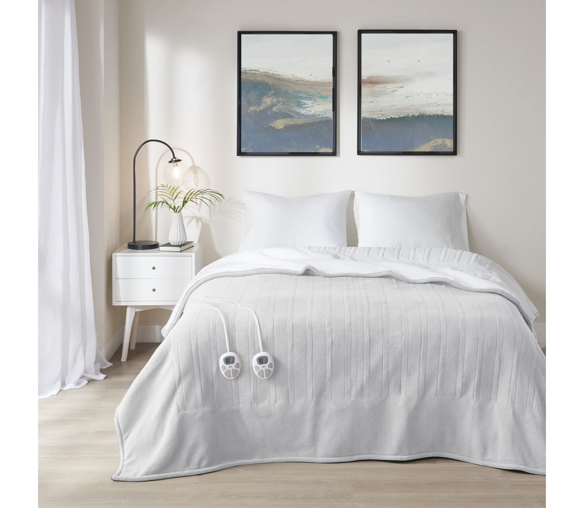 Fleece to Sherpa Heated Blanket