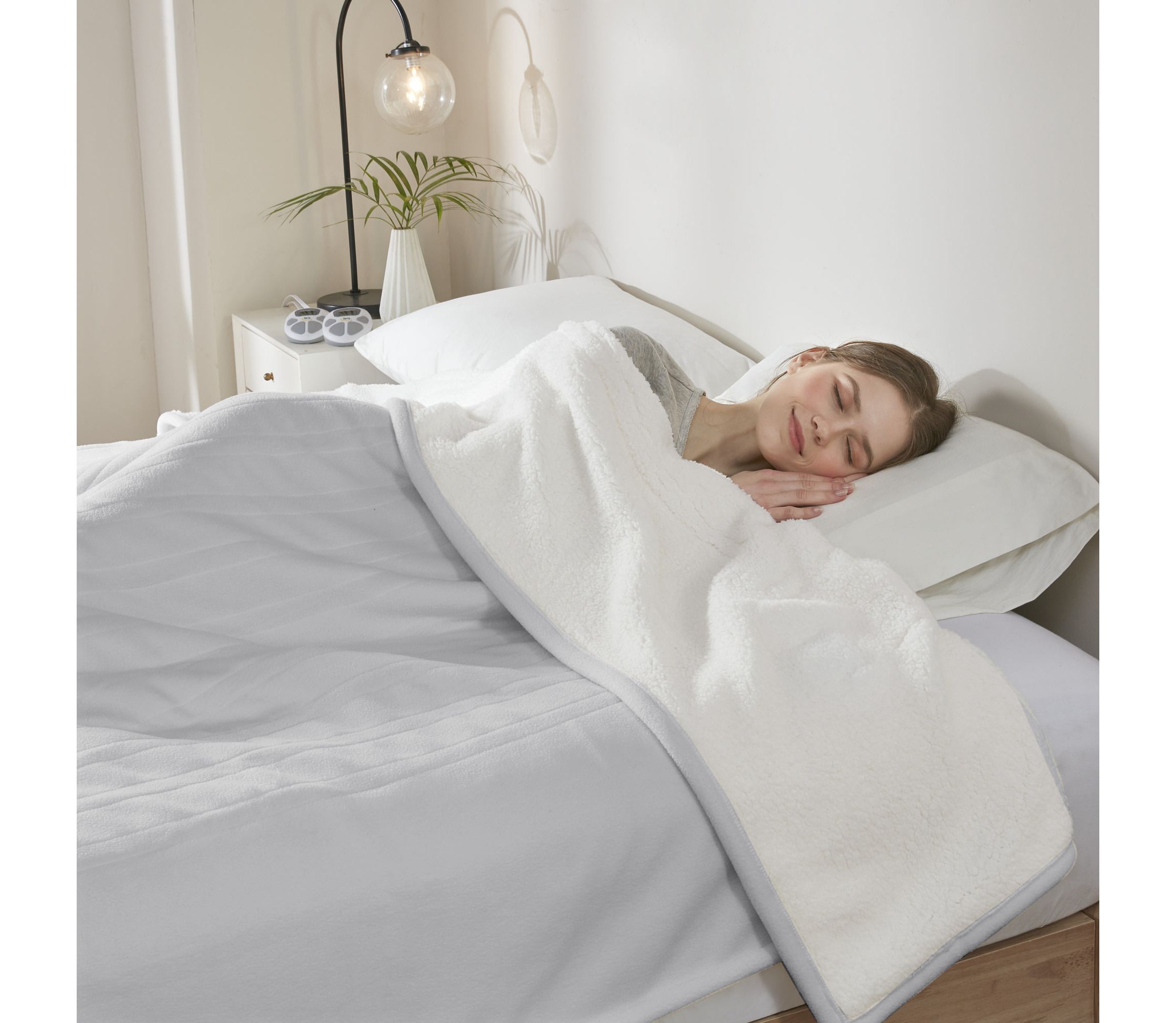 Fleece to Sherpa Heated Blanket