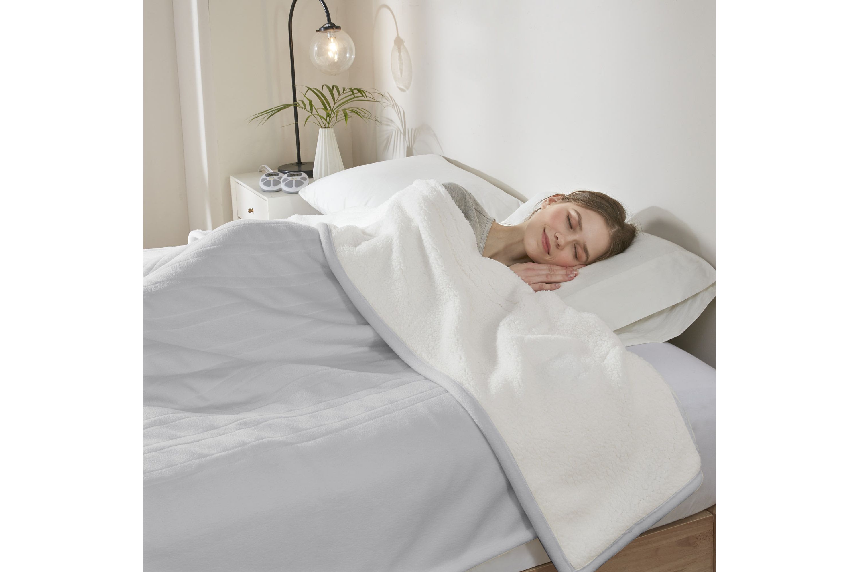 Fleece to Sherpa Heated Blanket