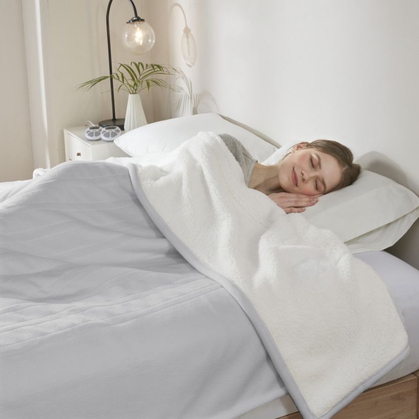 Fleece to Sherpa Heated Blanket