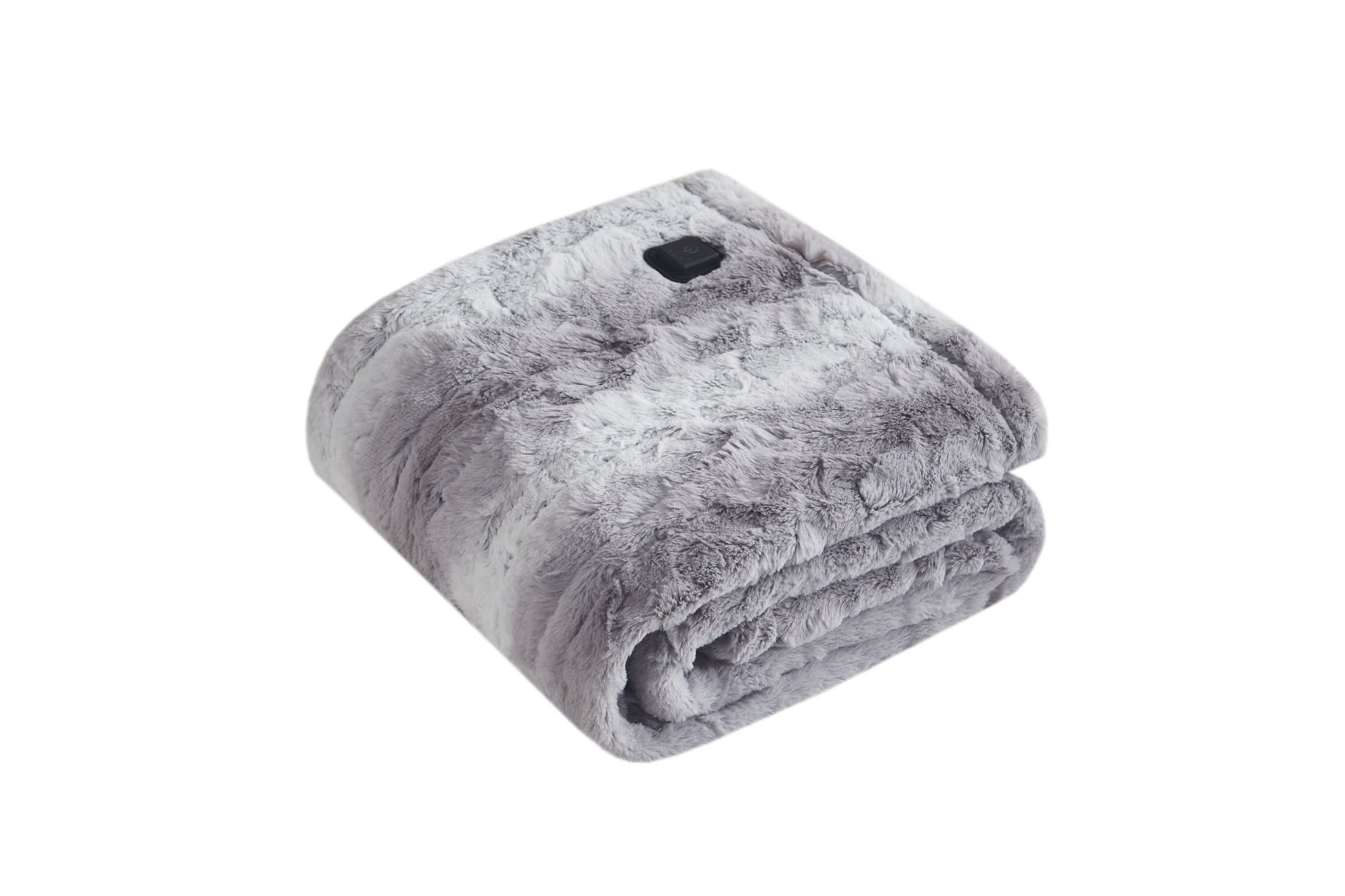 Zuri Faux Fur Heated Wrap with Built-in Controller