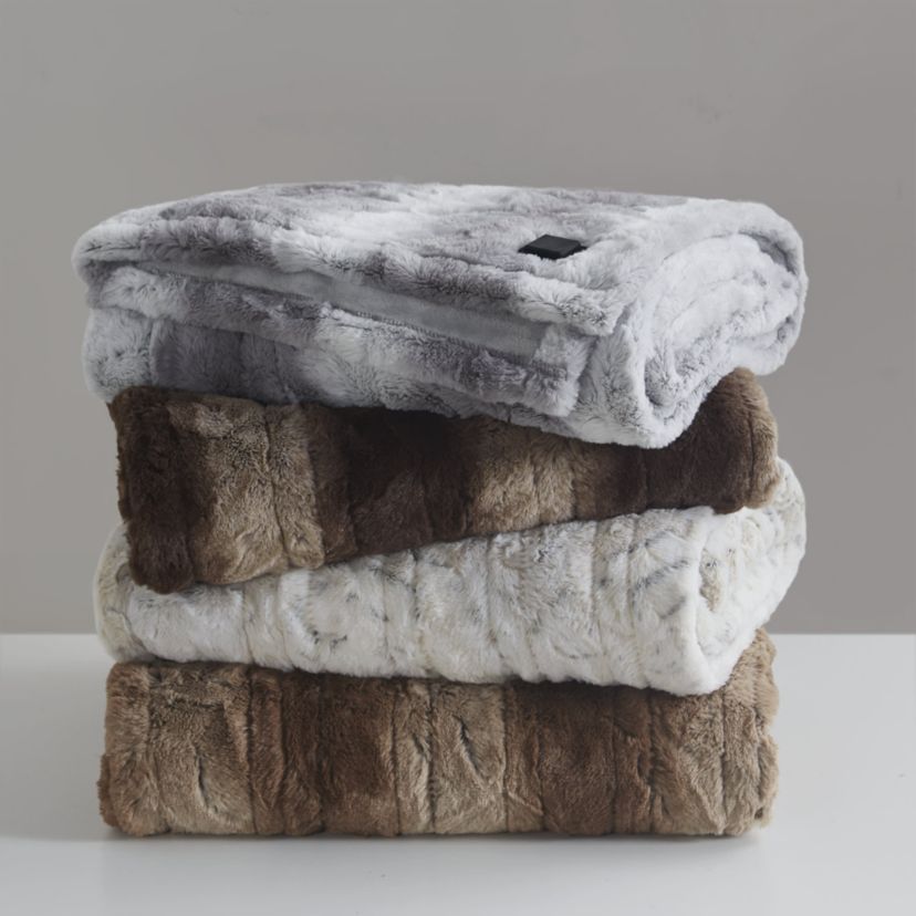 Zuri Faux Fur Heated Wrap with Built-in Controller