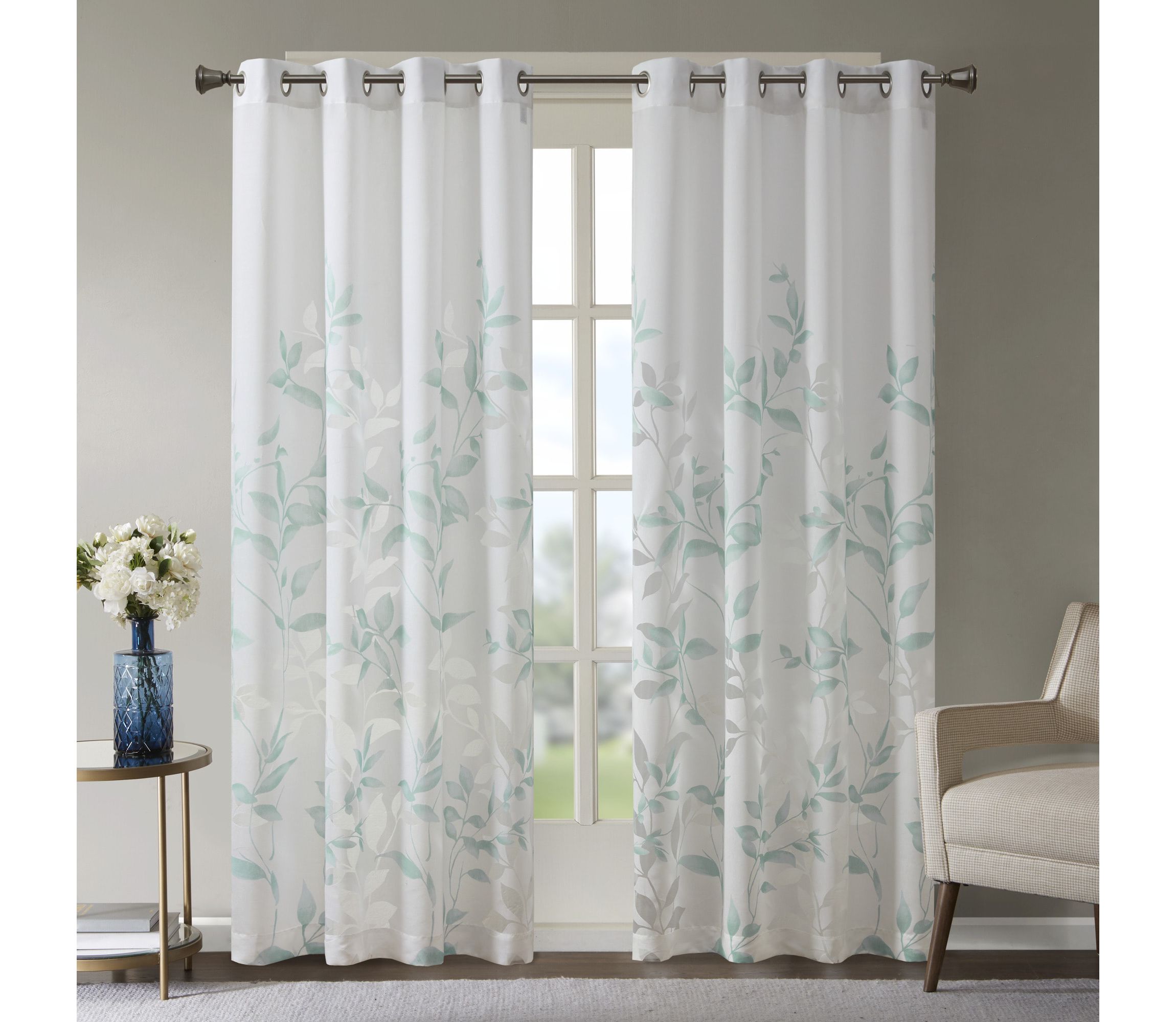 Cecily Burnout Printed Window Curtain Panel Pairs