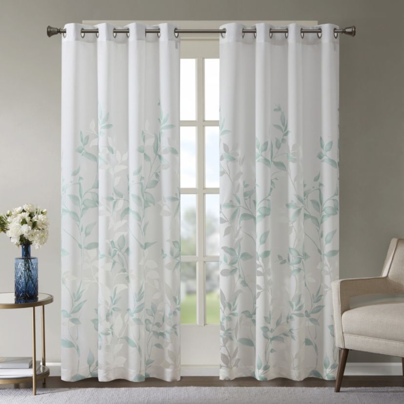 Cecily Burnout Printed Window Curtain Panel Pairs
