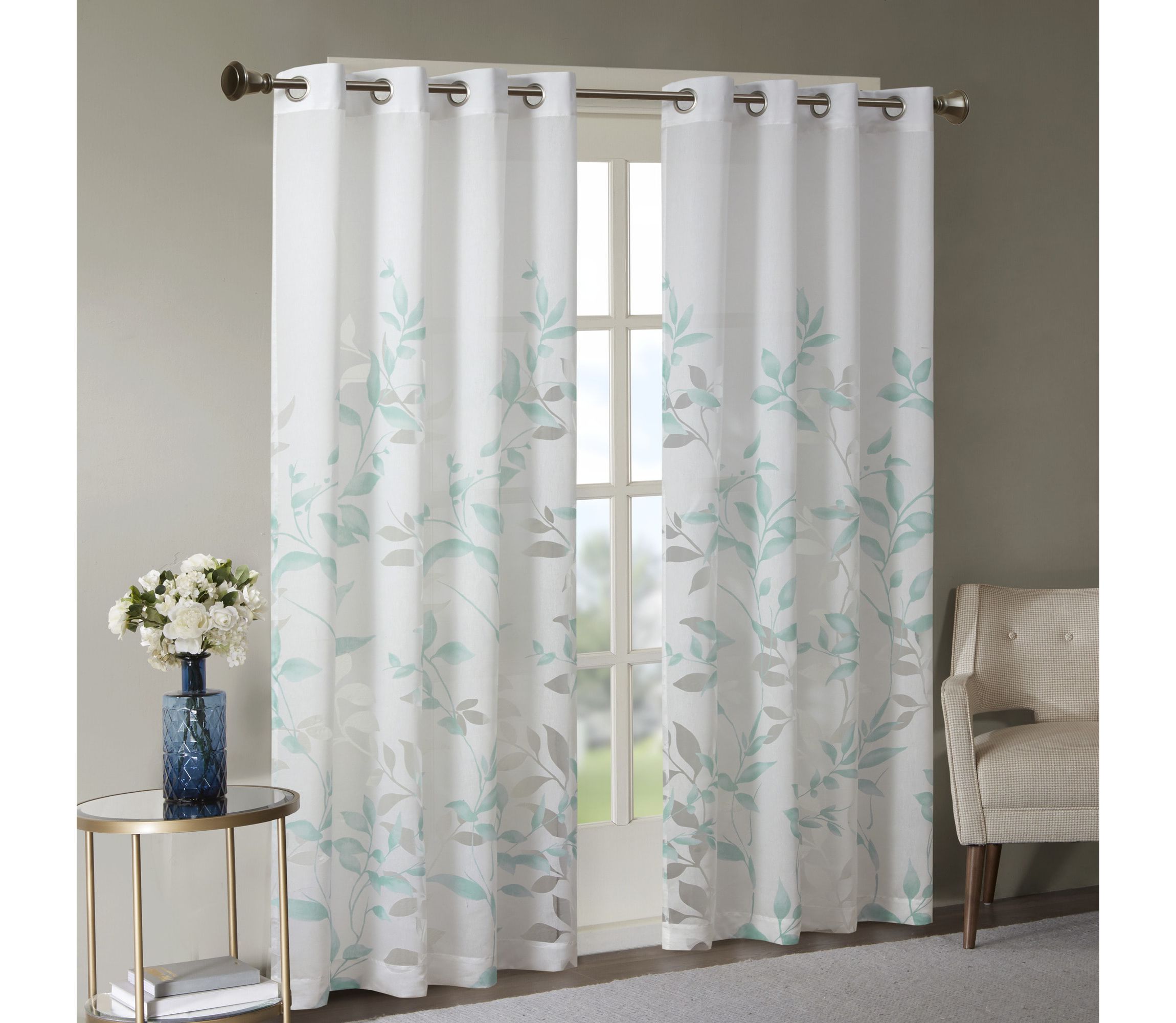 Cecily Burnout Printed Window Curtain Panel Pairs