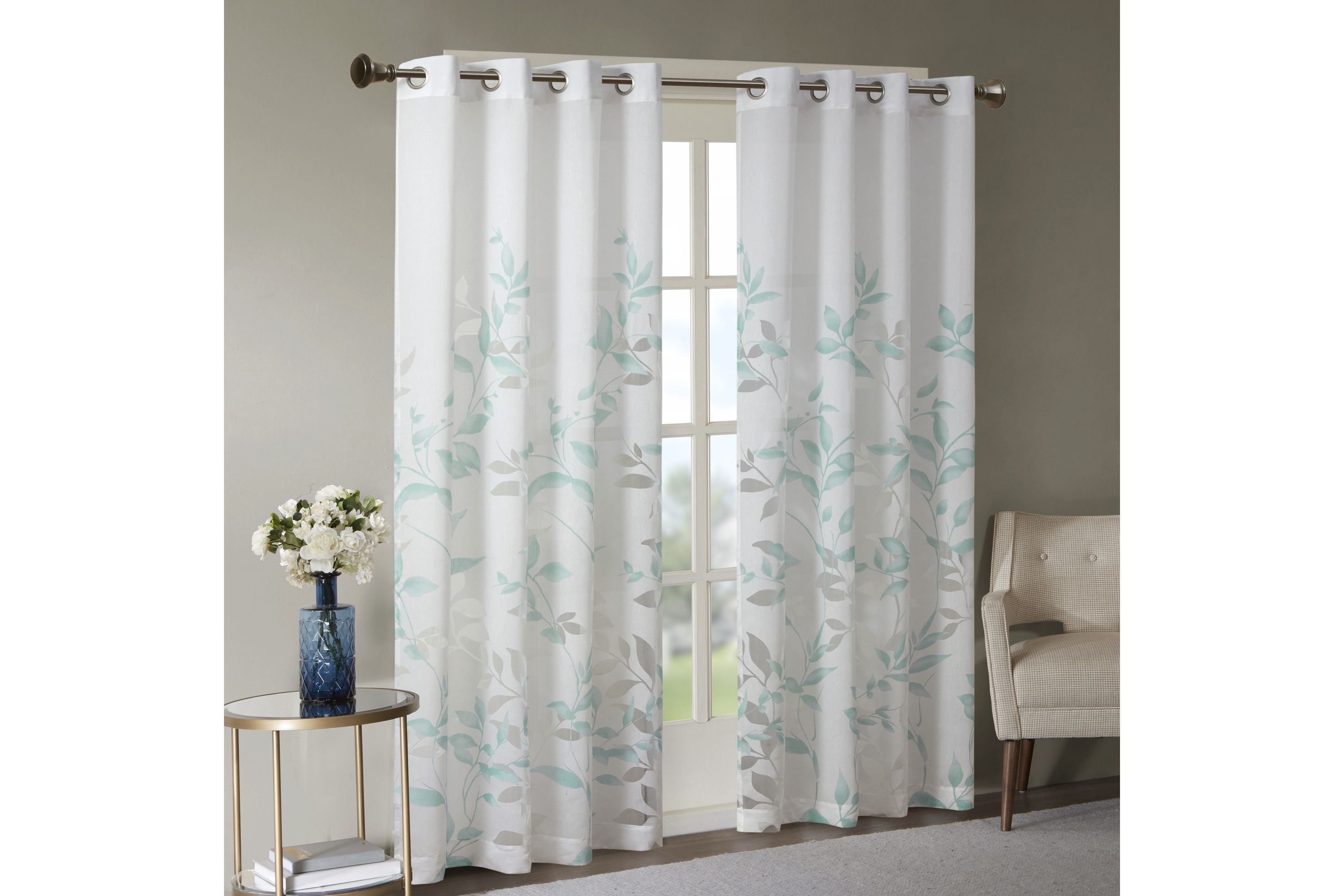 Cecily Burnout Printed Window Curtain Panel Pairs