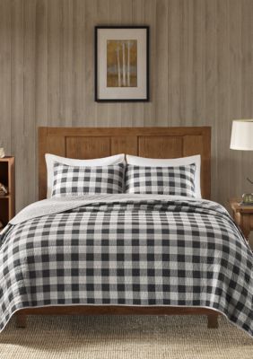 Woolrich Buffalo Check Oversized Quilt Gray 3 Piece Mini Set Belk