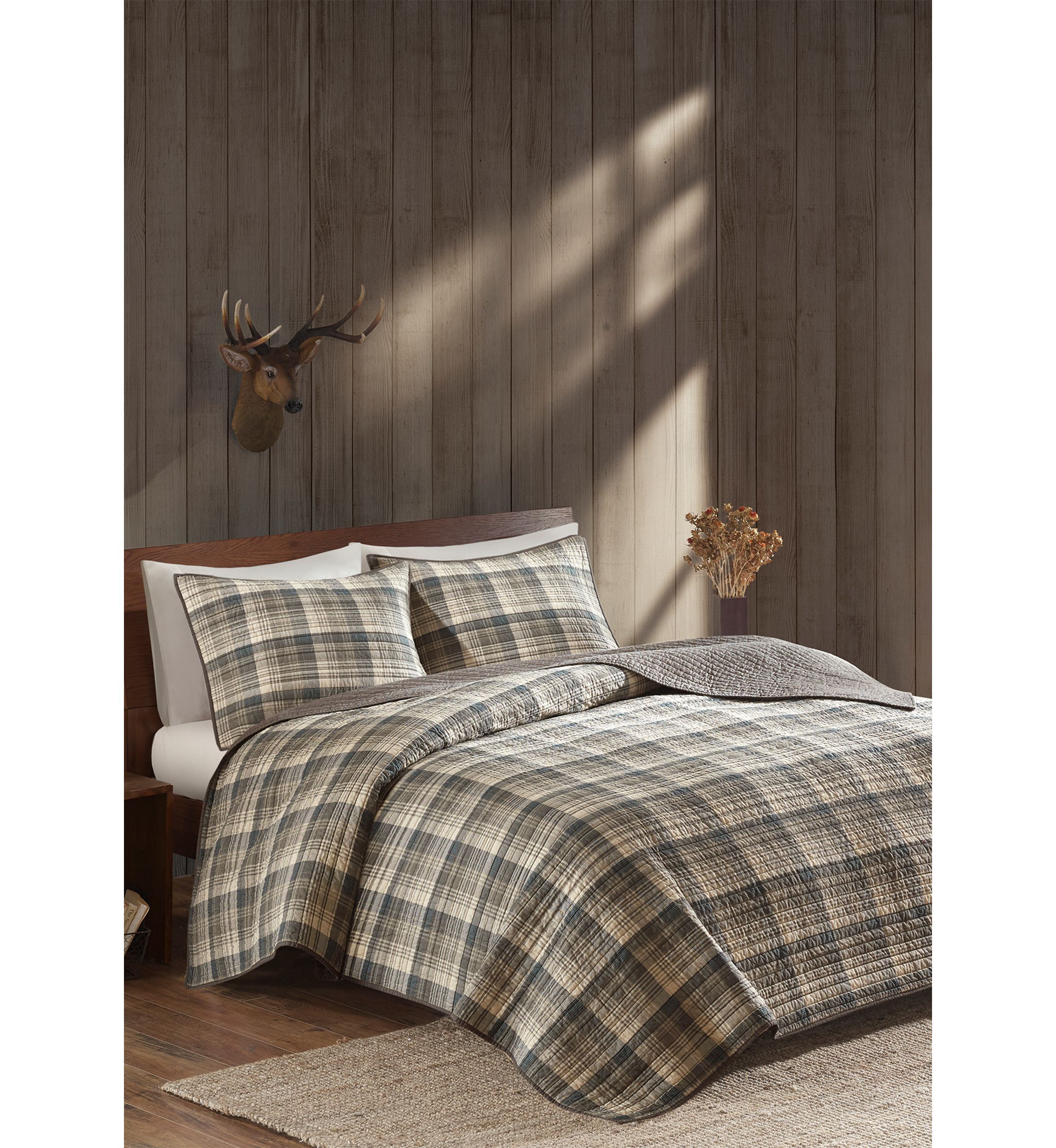 Tasha 3-Piece Taupe Quilt Mini Set